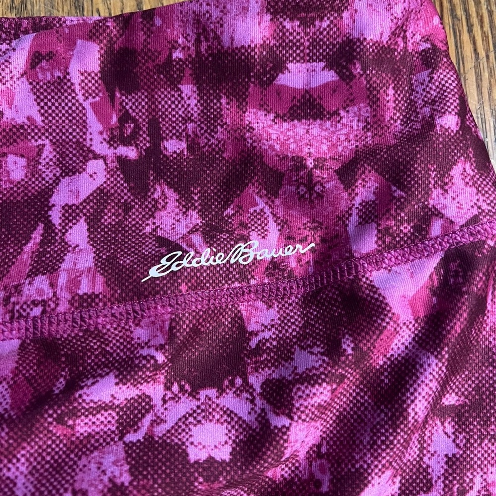 Eddie Bauer Pink Magenta Printed Active Legging CROPPED